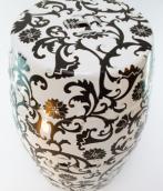 banqueta ceramica floral :: #